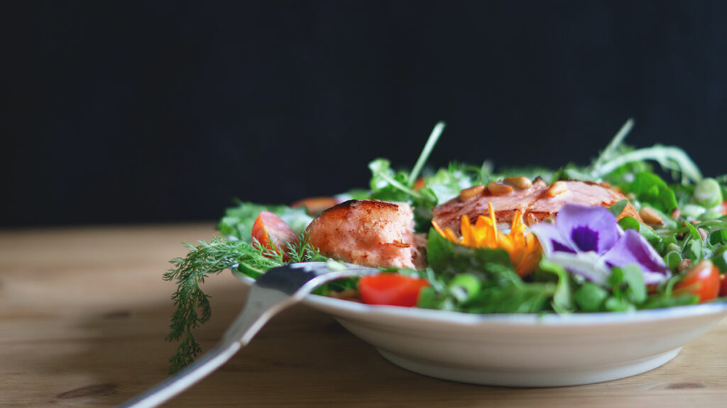 Violas add color and sparkle to a fresh summer salad.