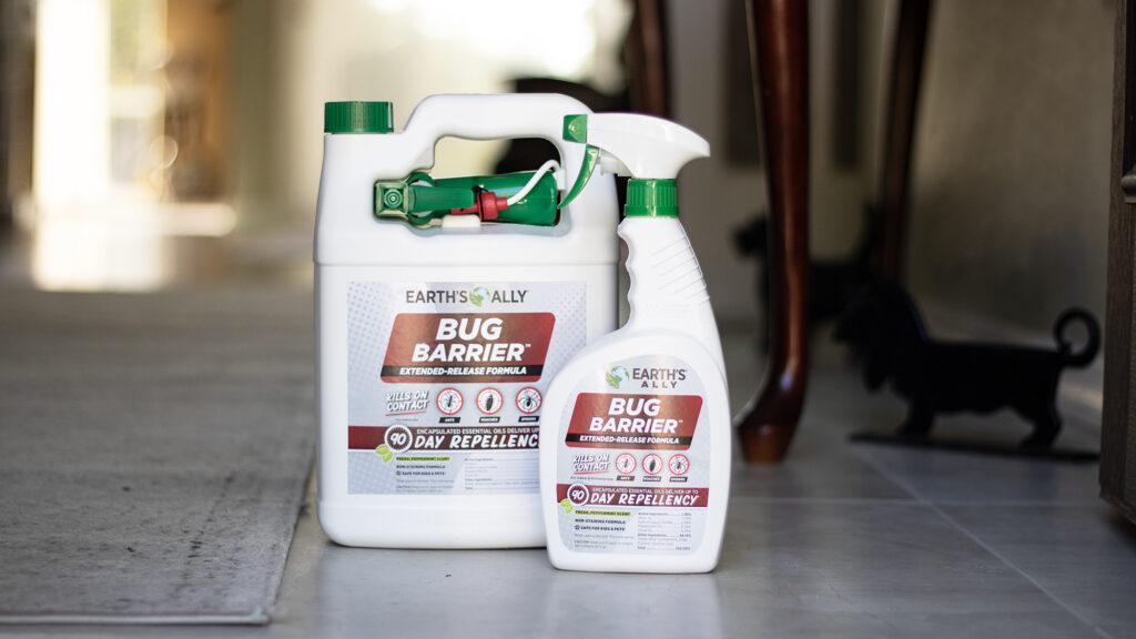 Earth's Ally Bug Barrier can be used for insect prevention against ants, roaches and spiders along wiht other common crawling insects.